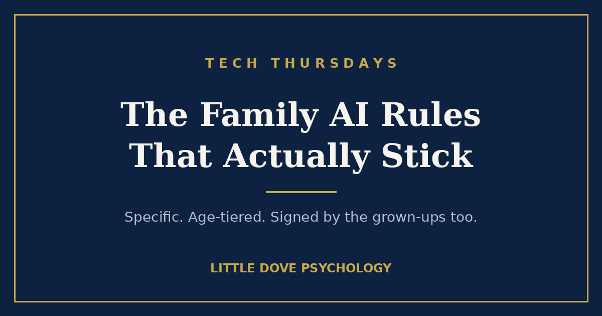 Family AI rules posted on a refrigerator door